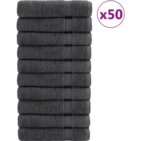 SOLUND Premium hndklder 50 stk 50x100 cm 600 gsm - Antracit