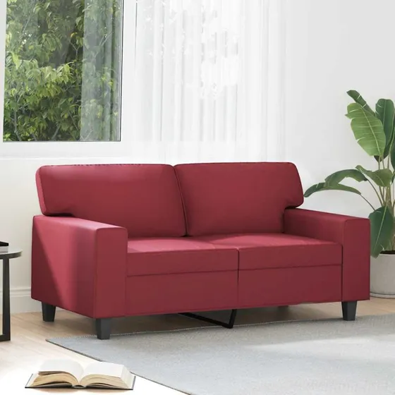 2-personers sofa 120 cm i vinrødt kunstlæder