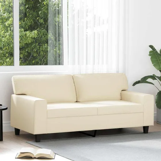 vidaXL 2-personers sofa 140 cm creme kunstlæder