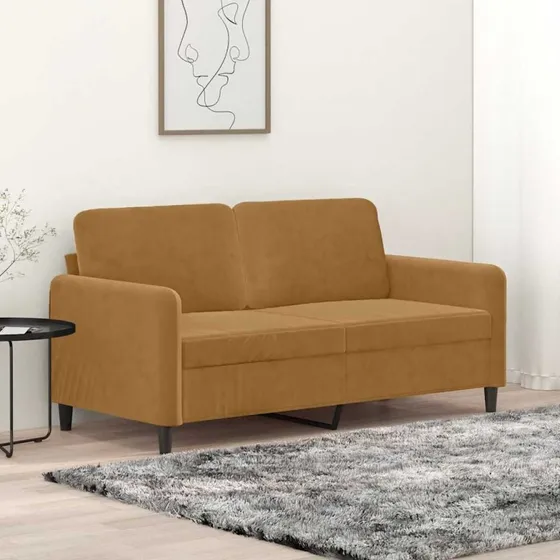 2-personers fløjlsofa 140 cm brun – komfort & stil