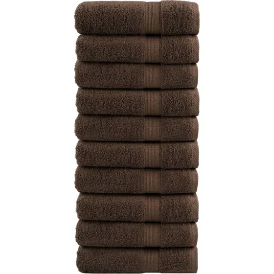 SOLUND Premium håndklæder 10 stk 70x140 cm brun 600 gsm