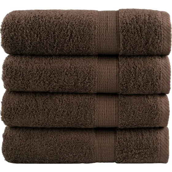 SOLUND Premium badehndklder 4 stk. 100x150 cm brun