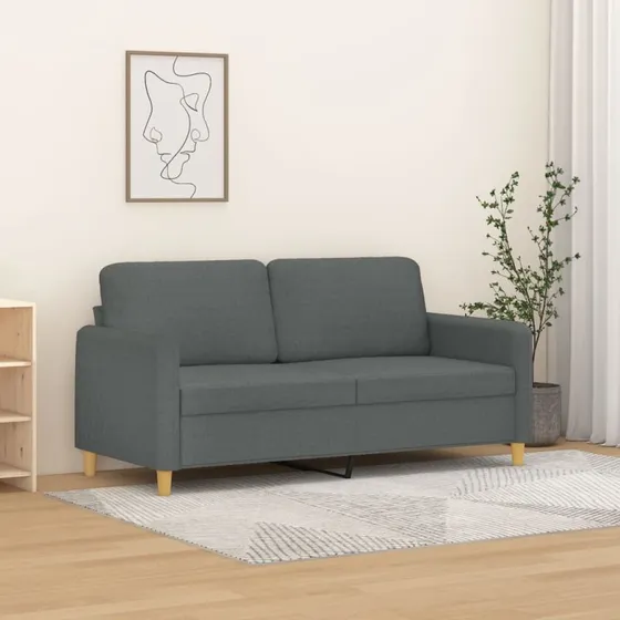 2-personers sofa 140 cm, mørkegrå stof