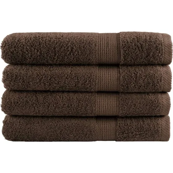 SOLUND Premium hndklder 4 stk 100x200 cm 600 g/m - Brun