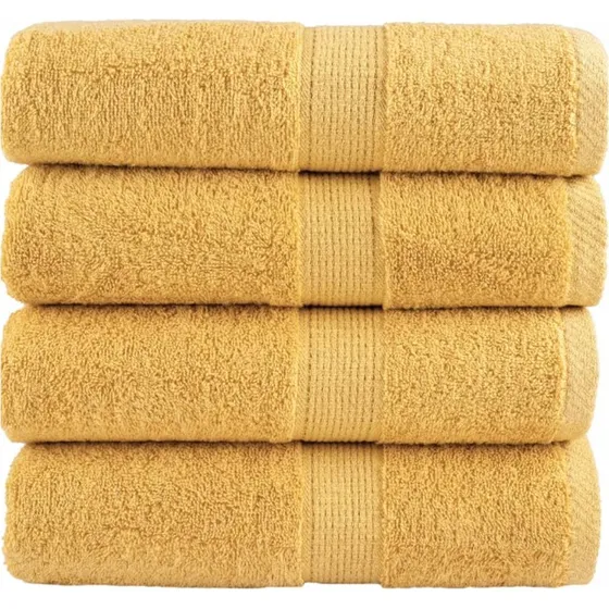 Premium vaskehndklder SOLUND 4 stk 30x30 cm 600 gsm - Guld