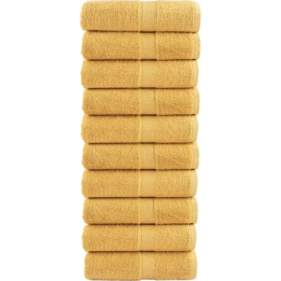 Premium vaskehåndklæder SOLUND 10 stk 30x30 cm guld 600 g/m²
