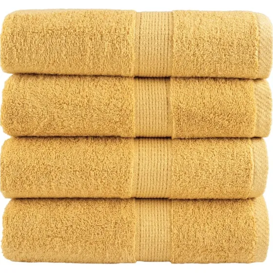 SOLUND Premium gæstehåndklæder 4 stk. 30x50 cm gylden