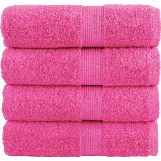 SOLUND premium vaskehåndklæder 4 stk. lyserød 30x30 cm