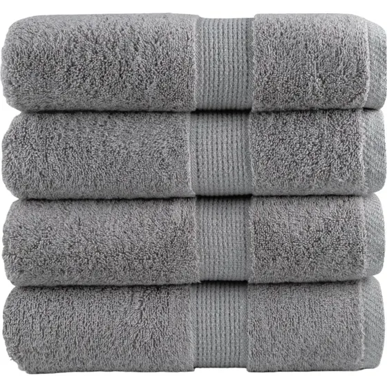 Gæstehåndklæder SOLUND 4-pak 30x50 cm 600 g/m² – Grå
