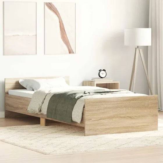Sengeramme 90x200 cm i sonoma-eg (uden madras)