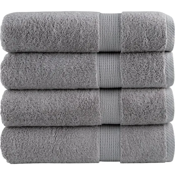 SOLUND Premium håndklæder 4 stk. 50x100 cm 600 gsm - grå