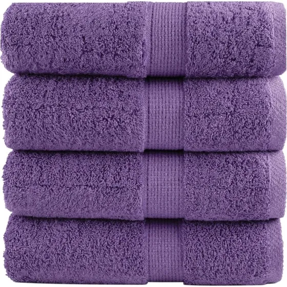 SOLUND premium vaskehåndklæder 4 stk lilla 30x30 cm 600 gsm