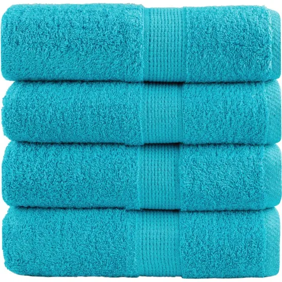 SOLUND vaskehåndklæder 4 stk 30x30 cm 600 gsm – turkis