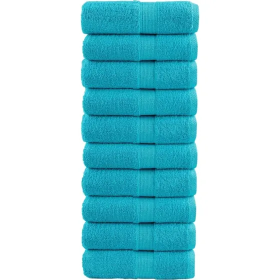 SOLUND Premium vaskehåndklæder 10 stk turkis 30x30 cm 600 gsm