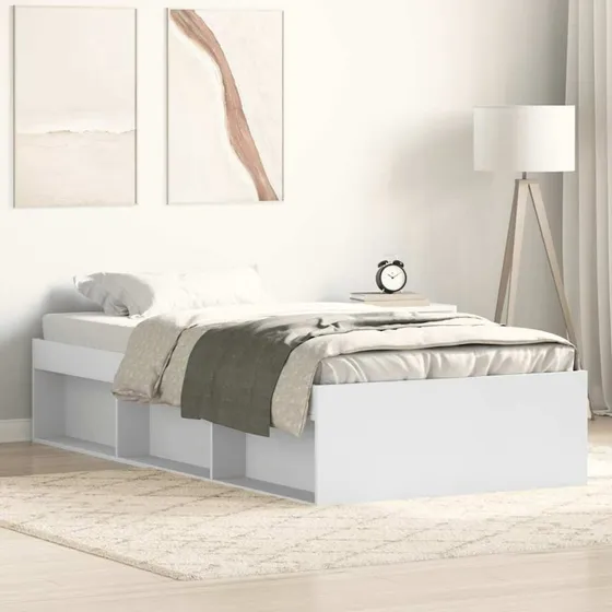 Sengeramme 90x200 cm hvid - stabil træramme