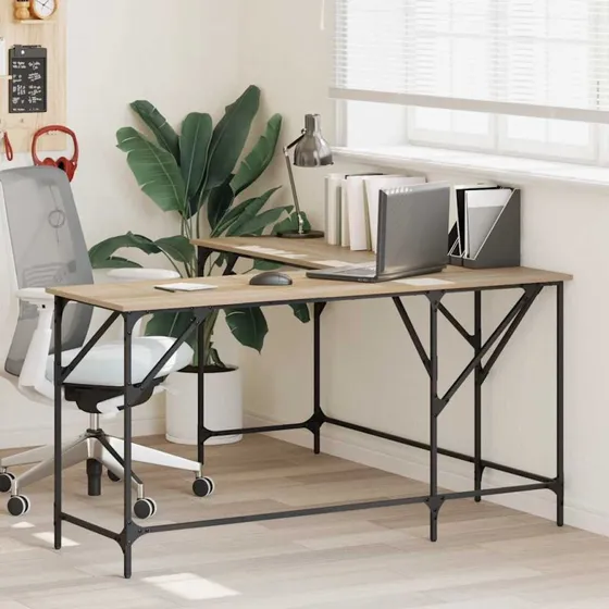 L-formet skrivebord 149x149x75 cm - Sonoma-eg