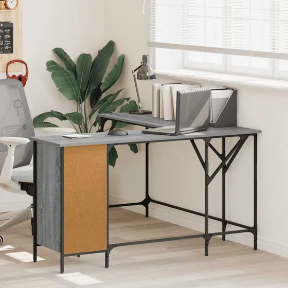 L-formet skrivebord 141x141x75 cm - Sonoma-eg