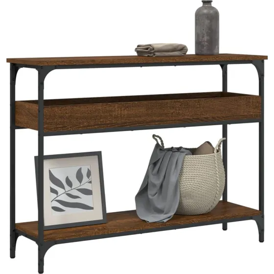 Konsolbord 100x29x75 cm i konstrueret træ - brun egetræ