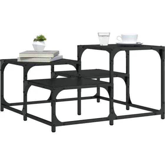 Sofabord 68x68x40 cm i sort konstrueret tr
