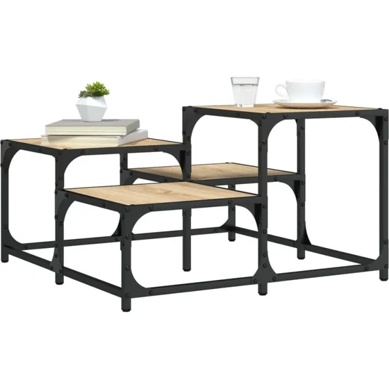 Sofabord 68x68x40 cm konstrueret tr - Sonoma Eg