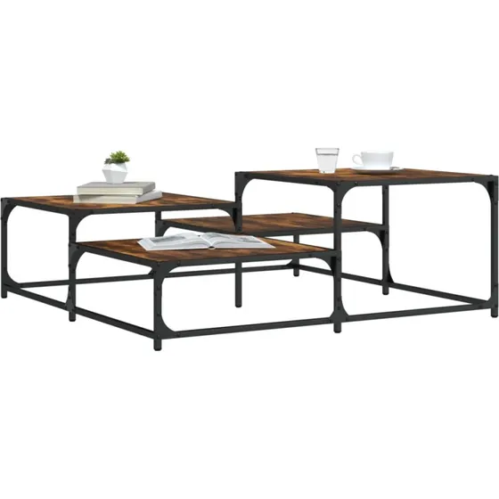 Sofabord 107x107x40 cm røget egetræ