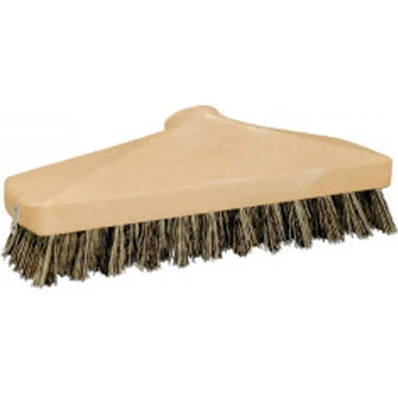 Gulvskrubbe med blandet strå og plasthoved, natur m/gevind