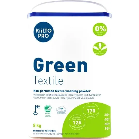 Kiilto Pro Green Textile vaskepulver uden parfume 8 kg