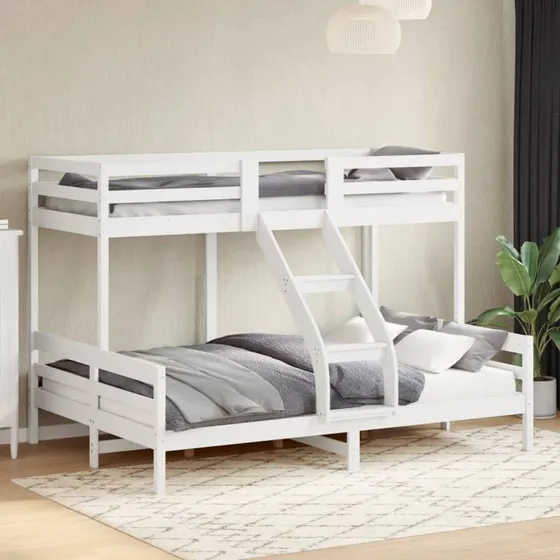 Køjeseng i massivt fyrretræ 80x200/140x200 hvid