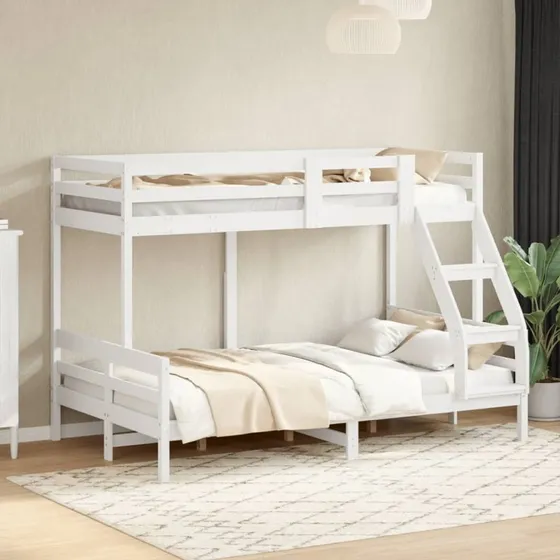 Køjeseng i massivt fyrretræ 90x200/120x200 hvid