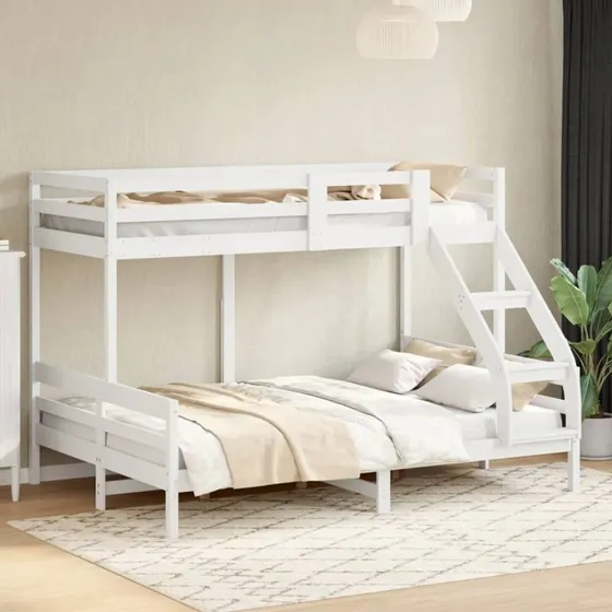 Køjeseng i massiv fyrretræ 90x200/140x200 hvid