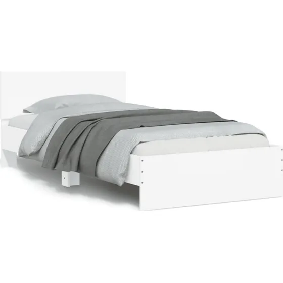 Sengeramme 100x200 cm med sengegavl & RGB LED hvid