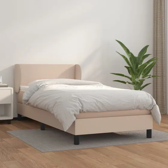 Kontinentalseng 80x200 cm i kunstlæder – Cappuccino