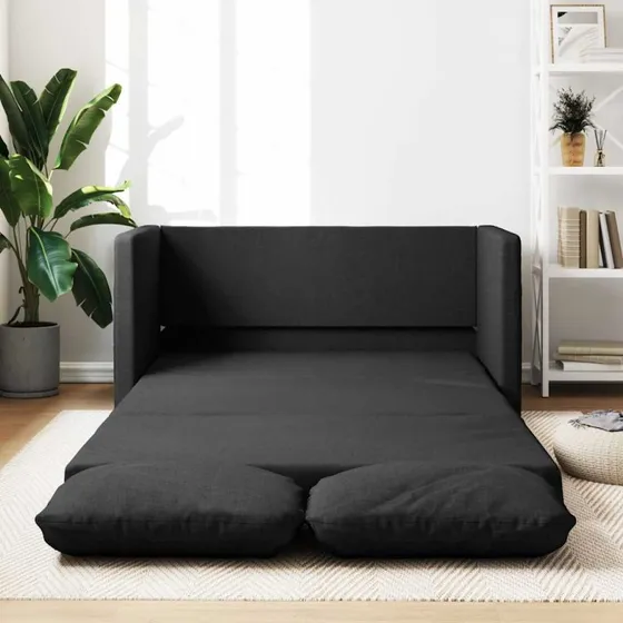 2-i-1 sovesofa 112x174x55 cm - sort stof