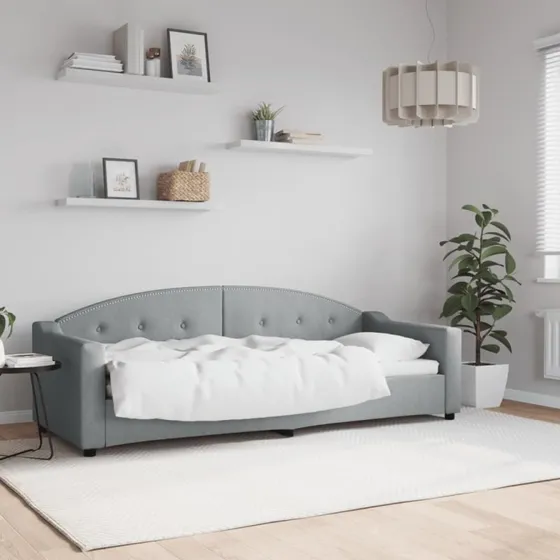 Daybed 80x200 cm - stof lysegrå (2-i-1)