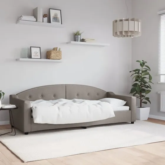 Daybed 80x200 cm i stof - gråbrun sovesofa