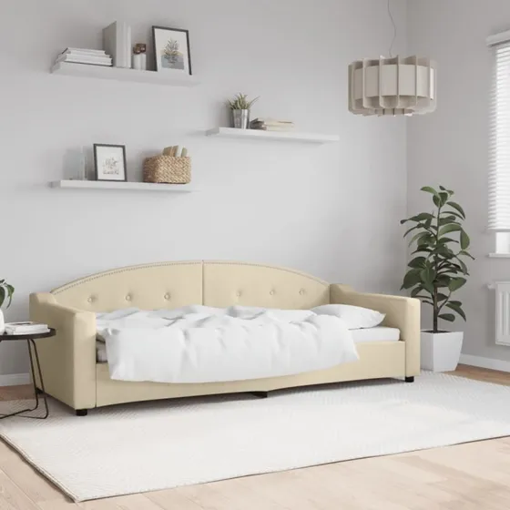 Daybed 80x200 cm stof creme – 2-i-1 sovesofa