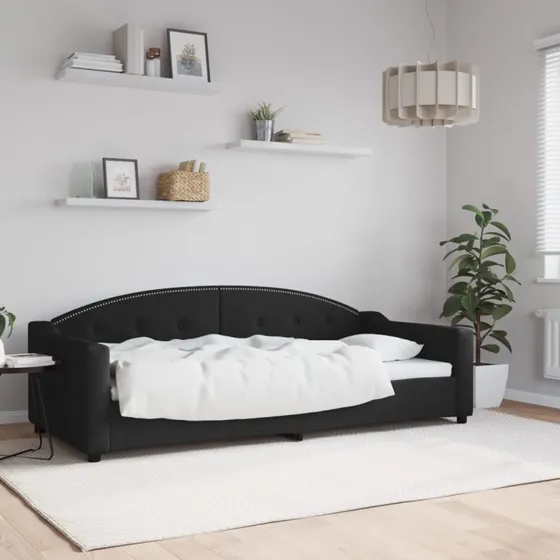 Daybed 90x200 cm stof sort - 2-i-1 sofa/seng
