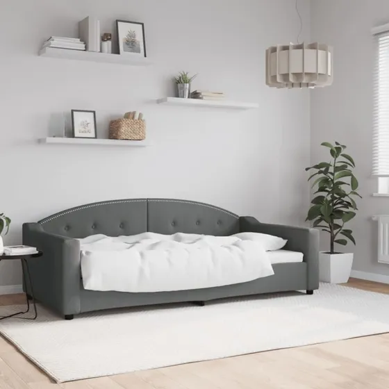 Daybed 90x190 cm stof mørkegrå – 2-i-1 sovesofa