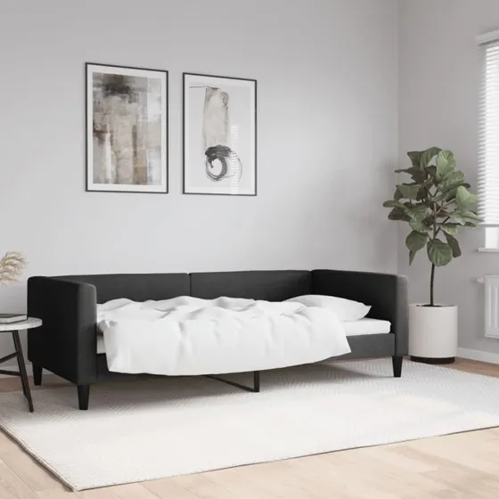 Daybed 90x190 cm stof - Sort 2-i-1 sovesofa