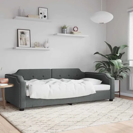 Daybed 80x200 cm stof mørkegrå - 2-i-1 sovesofa