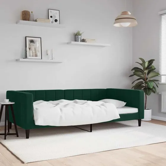 Daybed 100x200 cm i velour - mrkegrn