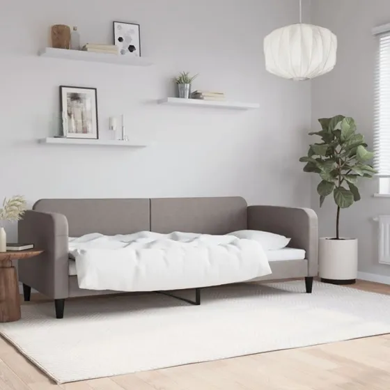 Daybed 80x200 cm stof grbrun  2-i-1 sofa/seng