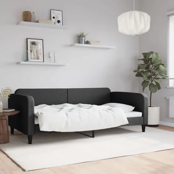 Daybed 100x200 cm stof - Sort 2-i-1 sovesofa