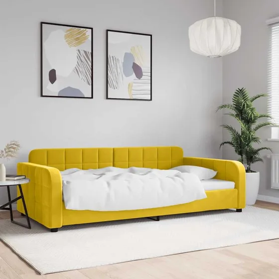 Daybed 100x200 cm i velour - Gul