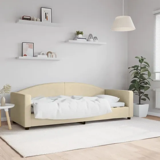 Daybed 80x200 cm i creme stof – 2-i-1 sovesofa