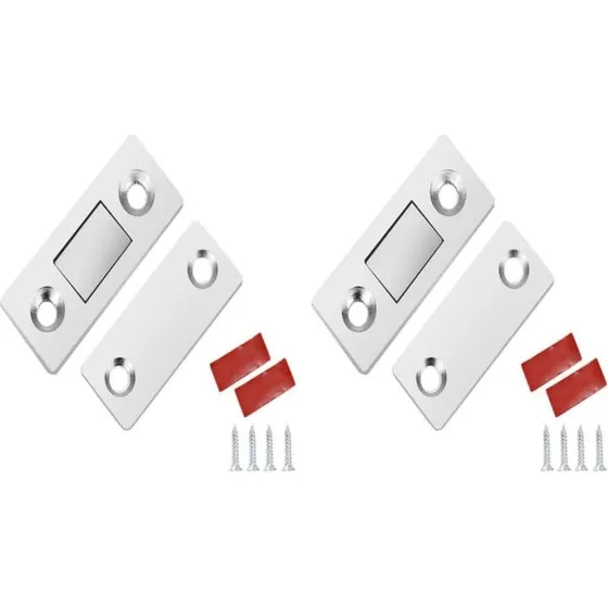 INF Magnetisk usynlig dørlås 2 sæt Rustfrit stål/Sølv