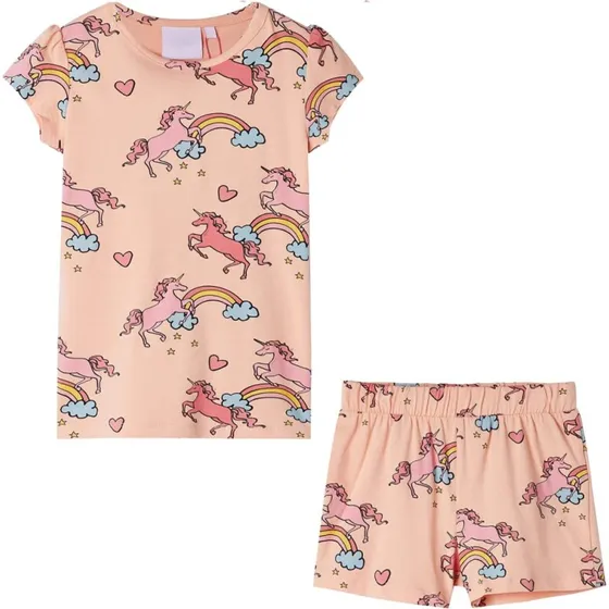 Brnepyjamas str.128 korte rmer orange