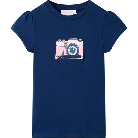 Brne T-shirt str. 116 - Marinebl med kameraprint