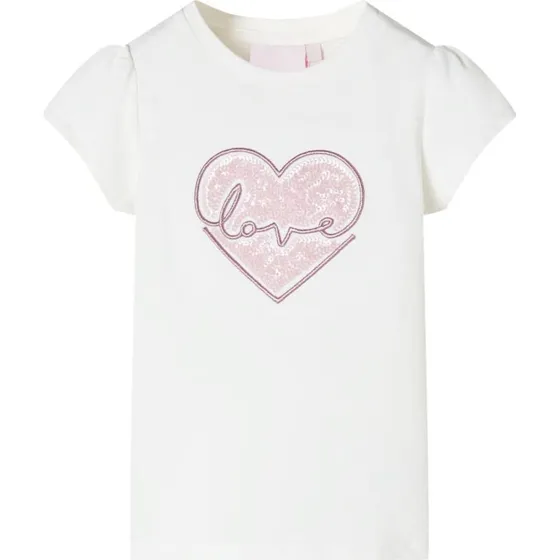 Brne-T-shirt str. 140 ecru, kort rme