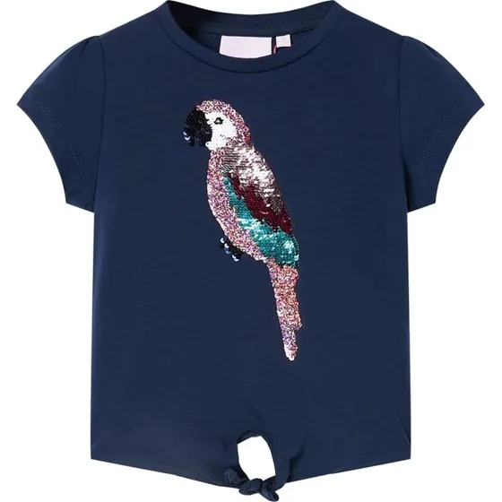 T-shirt til børn str. 140 – marineblå, kortærmet